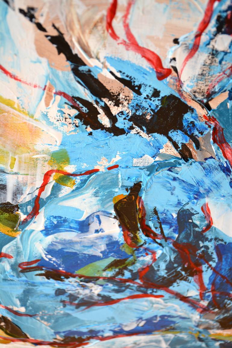 Original Abstract Floral Painting by Tetiana And Victoria Hutsul