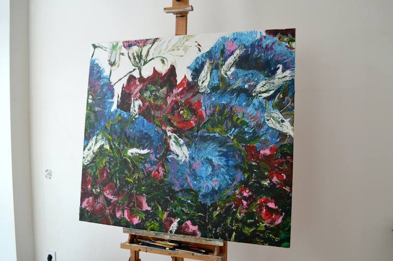 Original Floral Painting by Tetiana and Victoria Hutsul