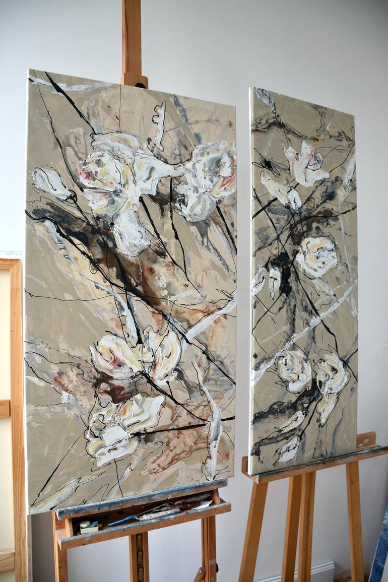 Original Abstract Nature Painting by Tetiana and Victoria Hutsul