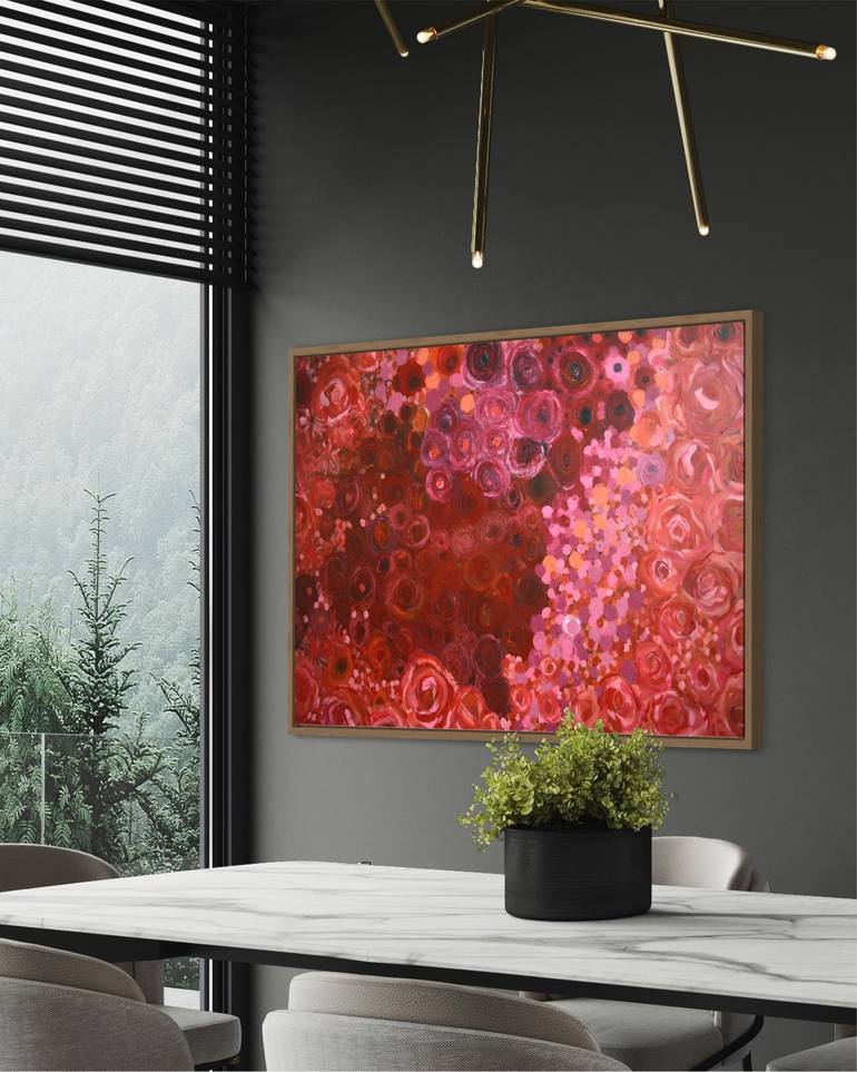 Original Abstract Floral Painting by Tetiana and Victoria Hutsul