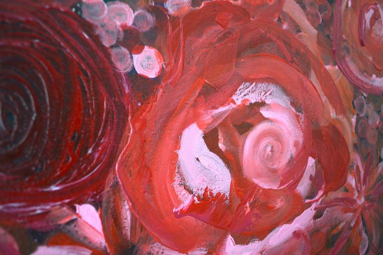 Original Abstract Floral Painting by Tetiana and Victoria Hutsul