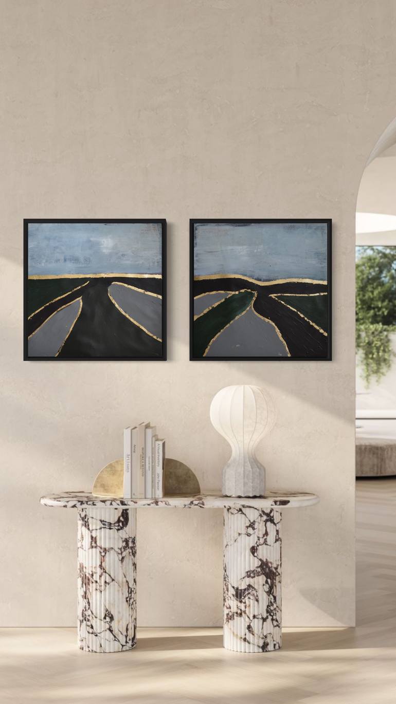 Original Abstract Landscape Painting by Tetiana And Victoria Hutsul