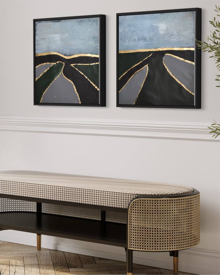 Original Abstract Landscape Painting by Tetiana And Victoria Hutsul
