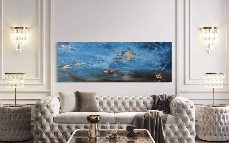 Original Abstract Seascape Painting by Tetiana and Victoria Hutsul