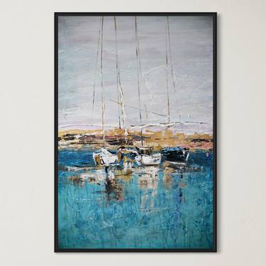 Original Abstract Sailboat Paintings by Tetiana and Victoria Hutsul