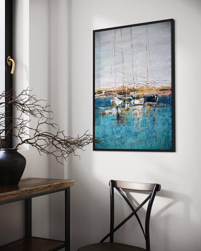 Original Sailboat Painting by Tetiana and Victoria Hutsul