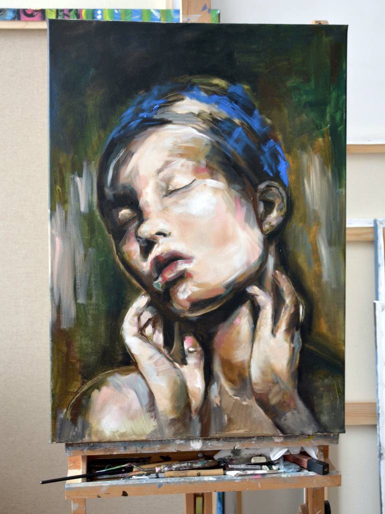 Original Figurative Portrait Painting by Tetiana and Victoria Hutsul