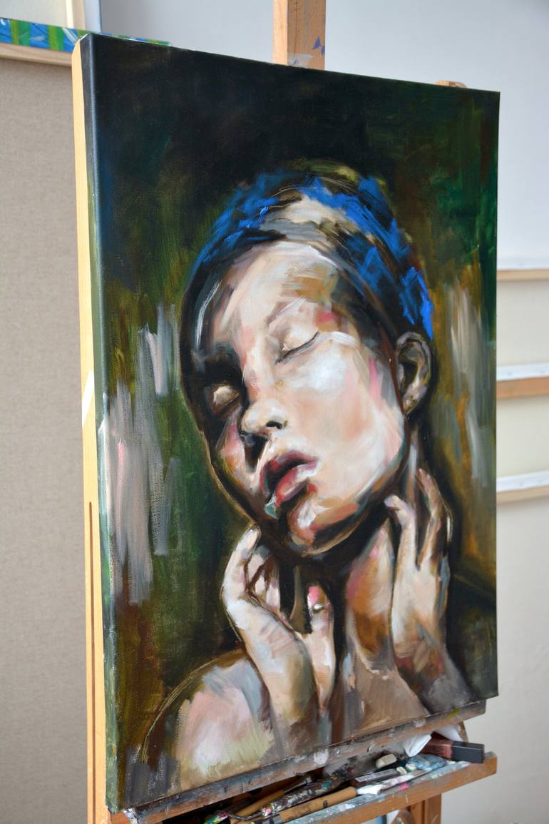 Original Figurative Portrait Painting by Tetiana and Victoria Hutsul