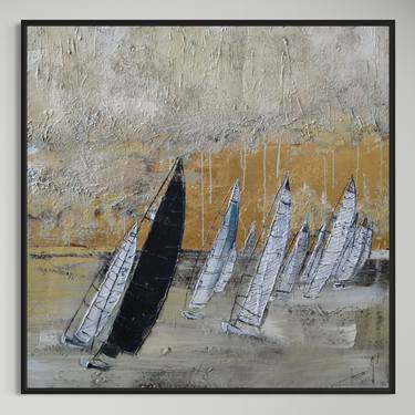 Original Abstract Sailboat Paintings by Tetiana and Victoria Hutsul