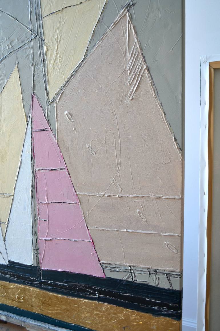 Original Sailboat Painting by Tetiana and Victoria Hutsul