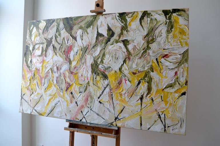 Original Abstract Floral Painting by Tetiana and Victoria Hutsul