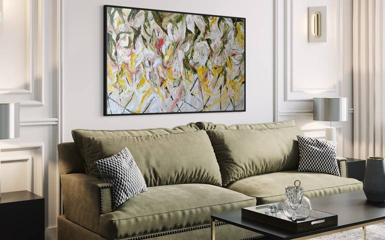 Original Abstract Floral Painting by Tetiana and Victoria Hutsul