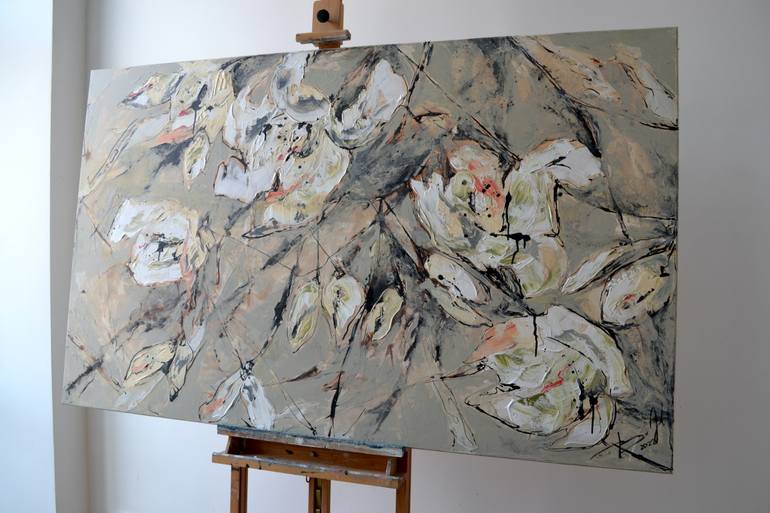 Original Abstract Floral Painting by Tetiana And Victoria Hutsul