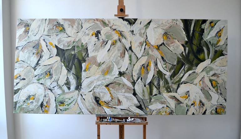 Original Abstract Floral Painting by Tetiana and Victoria Hutsul