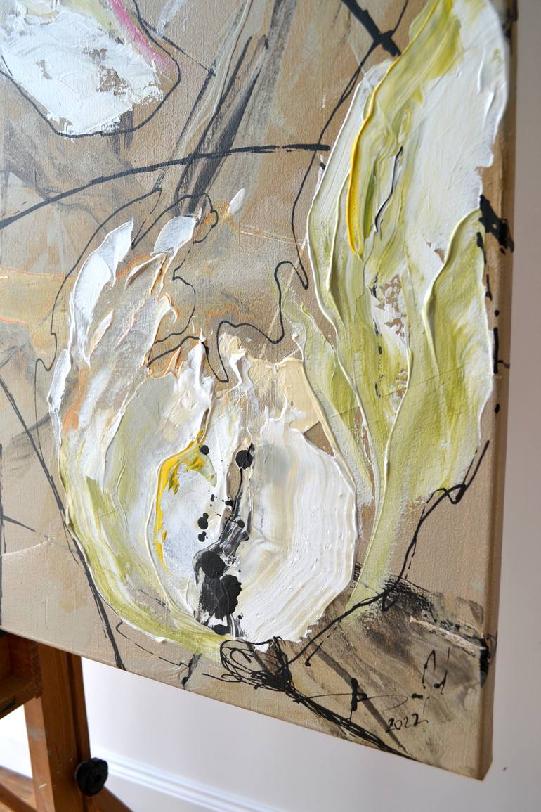 Original Abstract Floral Painting by Tetiana And Victoria Hutsul