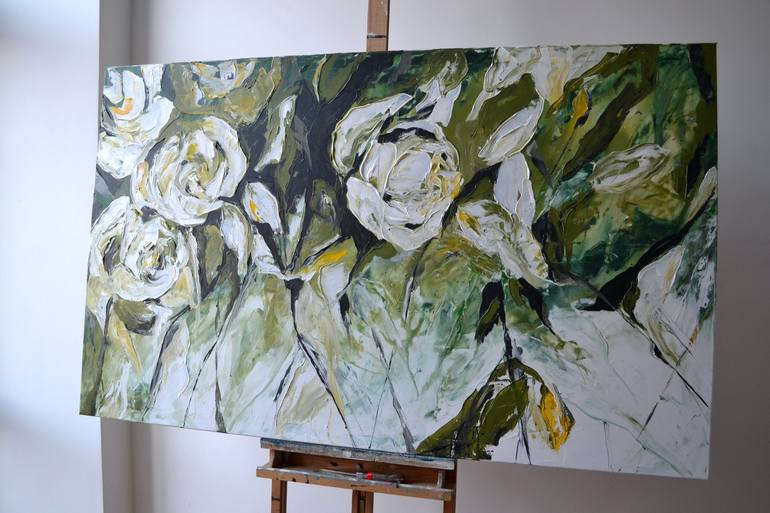 Original Photorealism Floral Painting by Tetiana and Victoria Hutsul