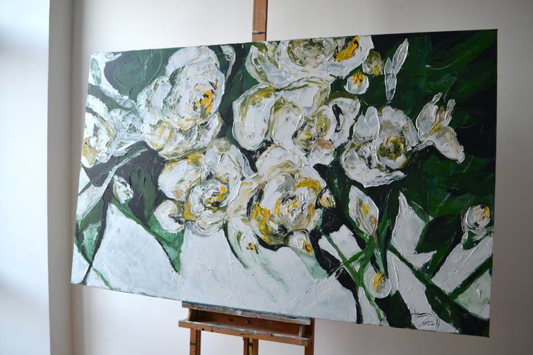 Original Floral Painting by Tetiana and Victoria Hutsul