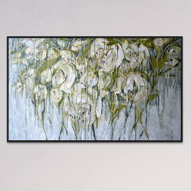 Wanna give you champagne showers / Abstract Flowers on canvas art thumb