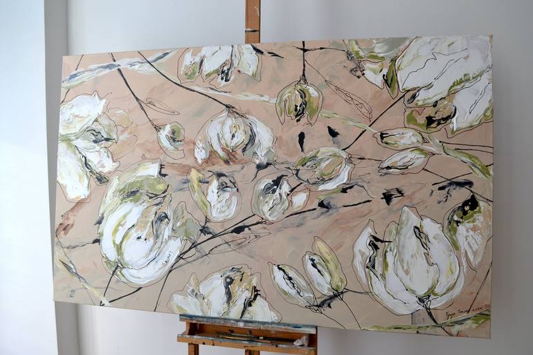 Original Abstract Floral Painting by Tetiana and Victoria Hutsul