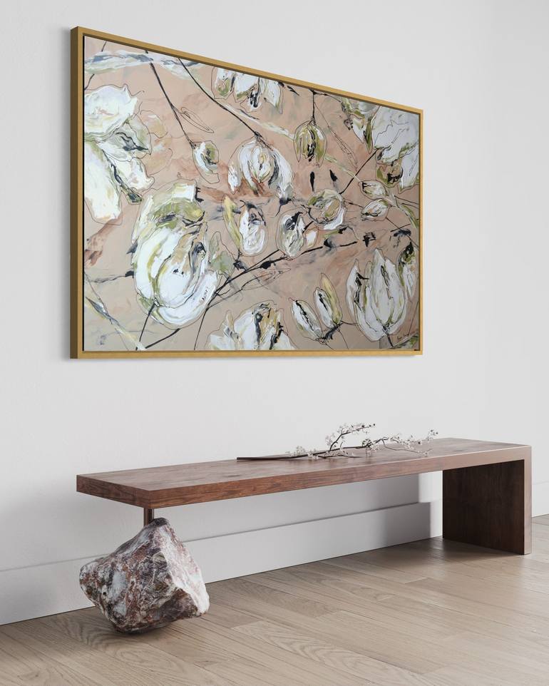 Original Abstract Floral Painting by Tetiana and Victoria Hutsul