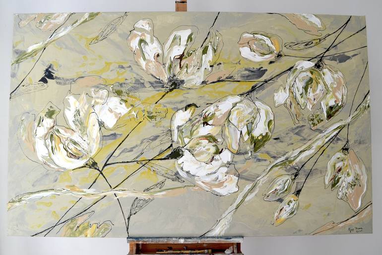 Original Abstract Expressionism Floral Painting by Tetiana and Victoria Hutsul