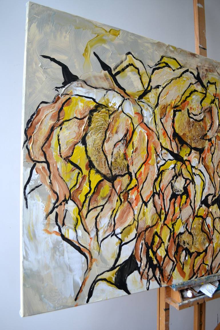 Original Abstract Expressionism Floral Painting by Tetiana and Victoria Hutsul
