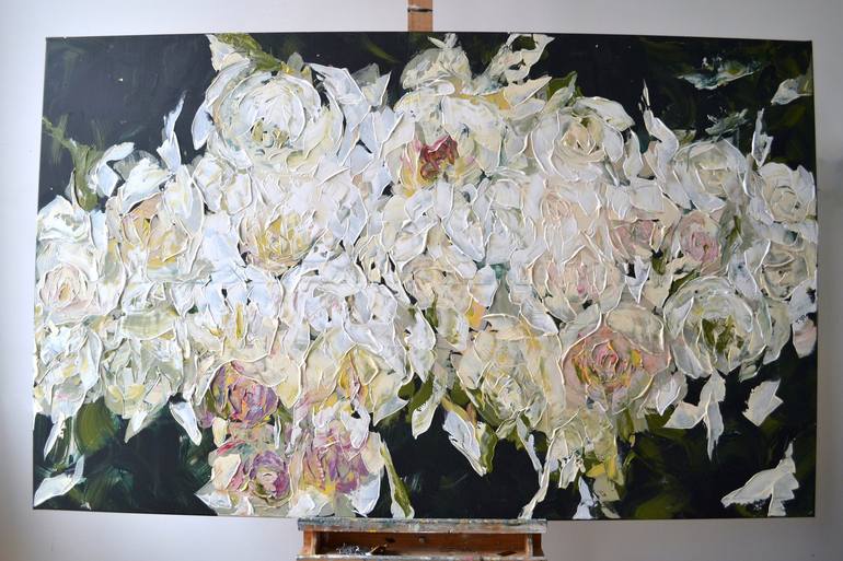 Original Abstract Floral Painting by Tetiana and Victoria Hutsul