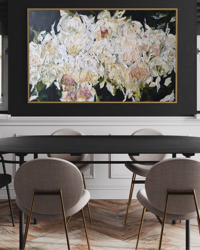 Original Abstract Floral Painting by Tetiana and Victoria Hutsul