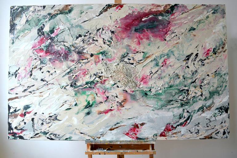 Original Abstract Floral Painting by Tetiana and Victoria Hutsul