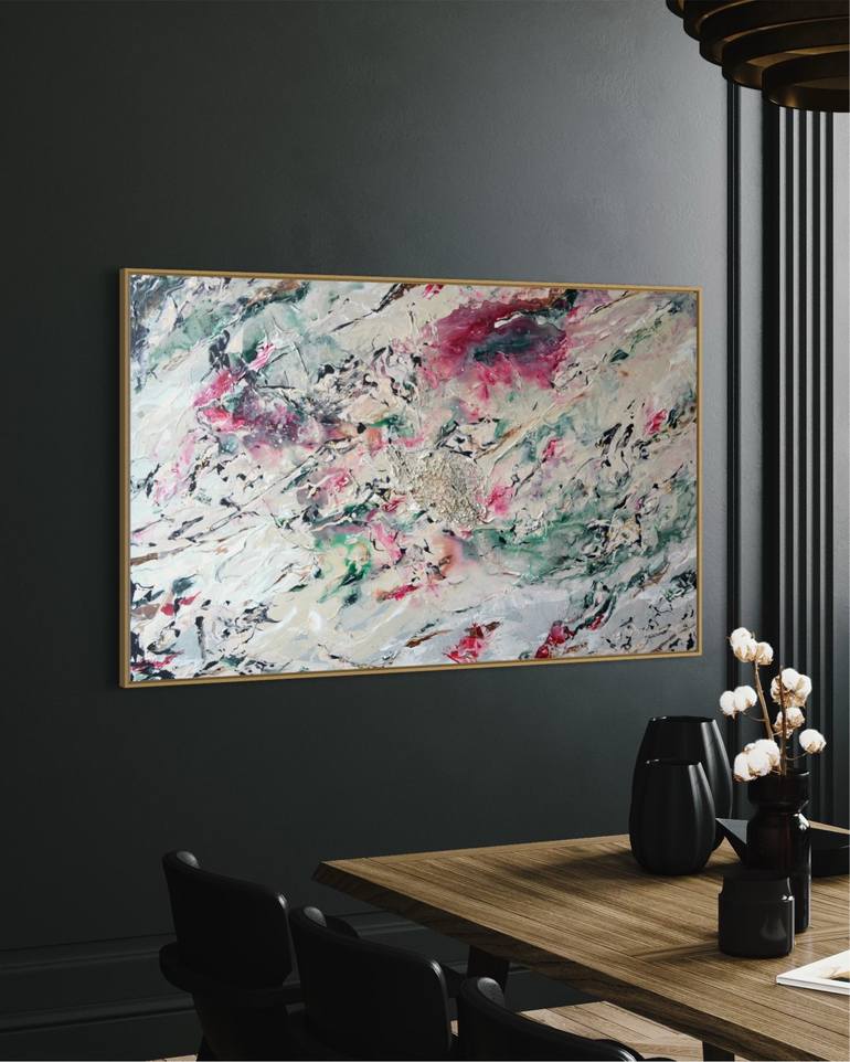 Original Abstract Floral Painting by Tetiana and Victoria Hutsul