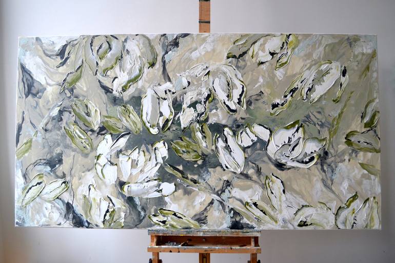 Original Abstract Floral Painting by Tetiana and Victoria Hutsul