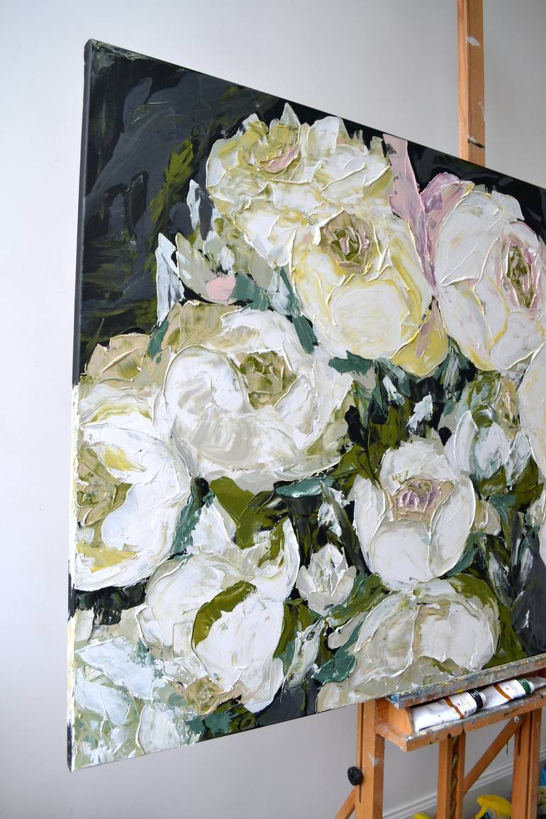 Original Abstract Floral Painting by Tetiana and Victoria Hutsul