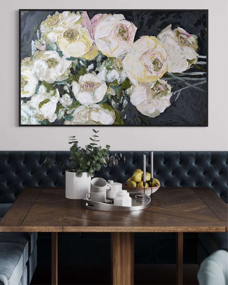 Original Abstract Floral Painting by Tetiana and Victoria Hutsul