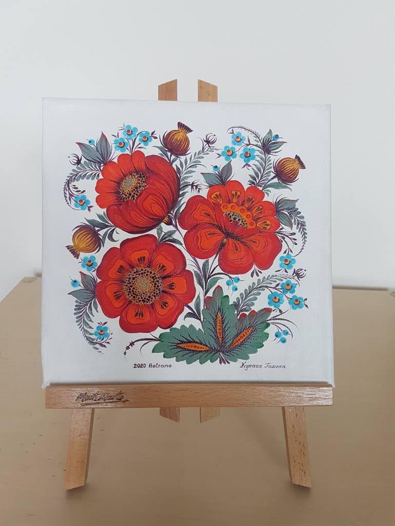 Original Conceptual Floral Painting by Halyna Kulaga