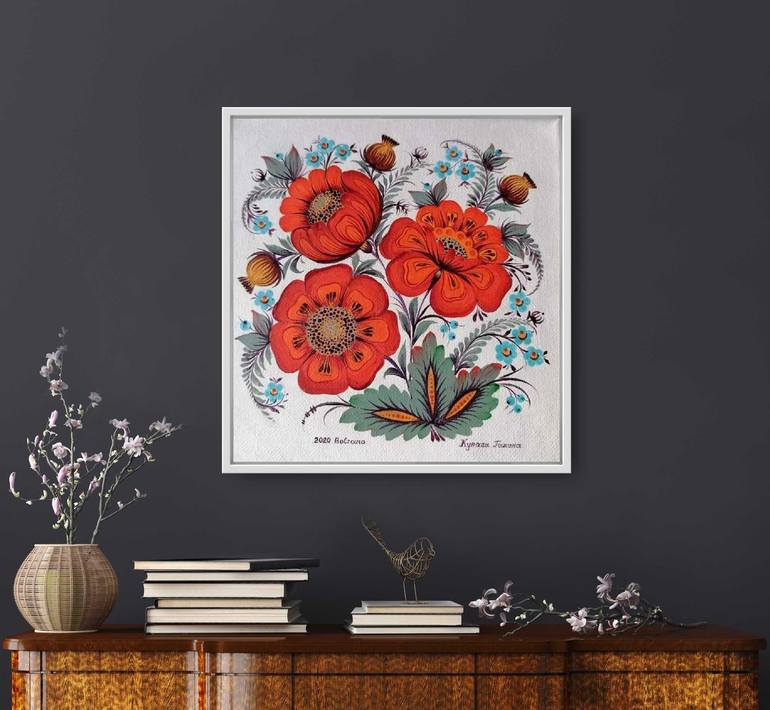 Original Conceptual Floral Painting by Halyna Kulaga