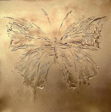 Golden Abstract Butterfly. Gold luxury Butterfly. thumb