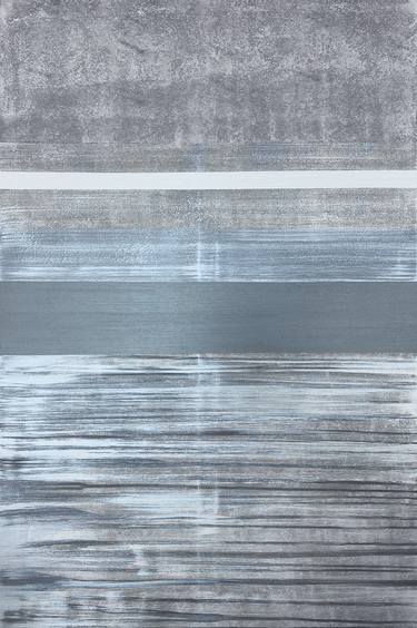 Grey Abstract Painting. Shimmering Large Abstract. Silver Luxury thumb