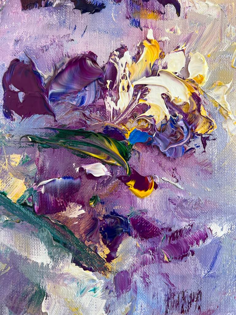 Original Abstract Floral Printmaking by Marina Skromova