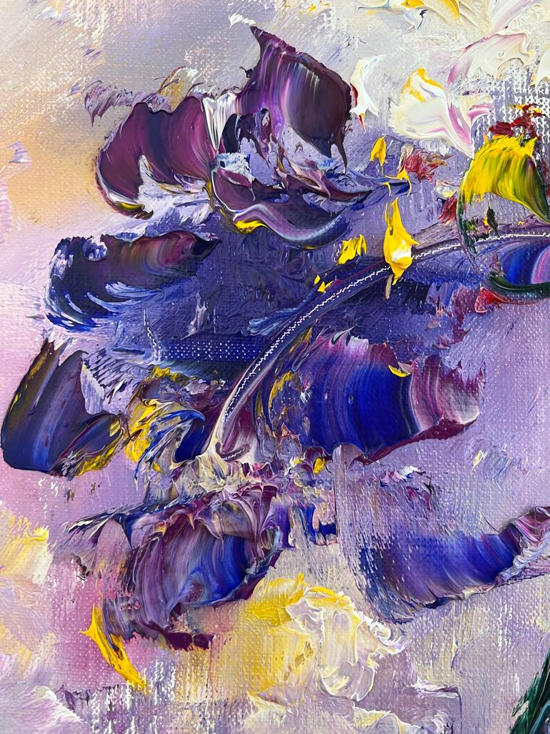 Original Abstract Floral Printmaking by Marina Skromova