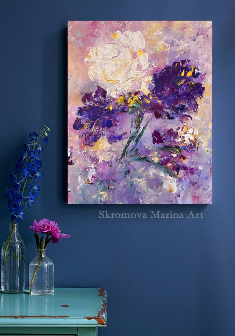 Original Abstract Floral Printmaking by Marina Skromova