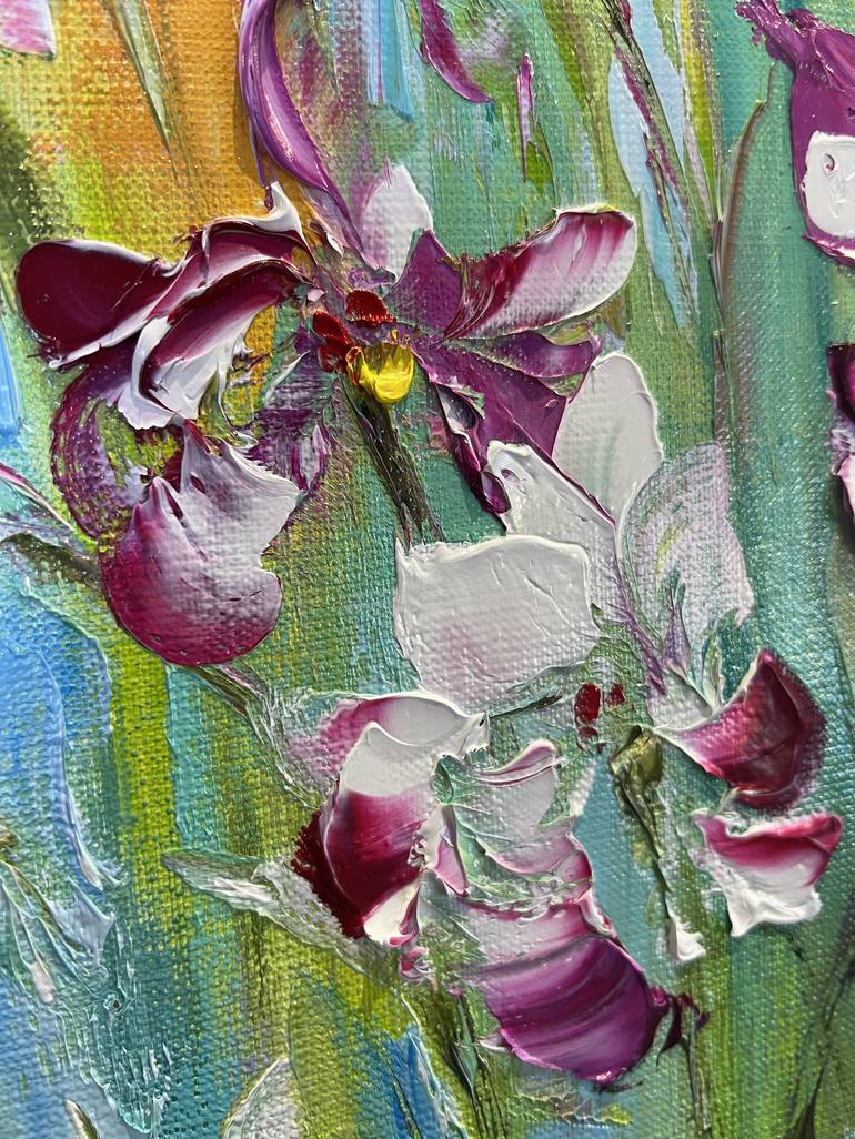 Original Abstract Floral Mixed Media by Marina Skromova