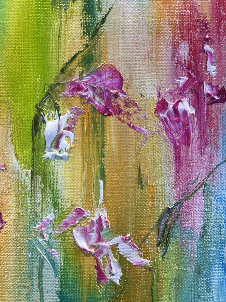 Original Abstract Floral Mixed Media by Marina Skromova