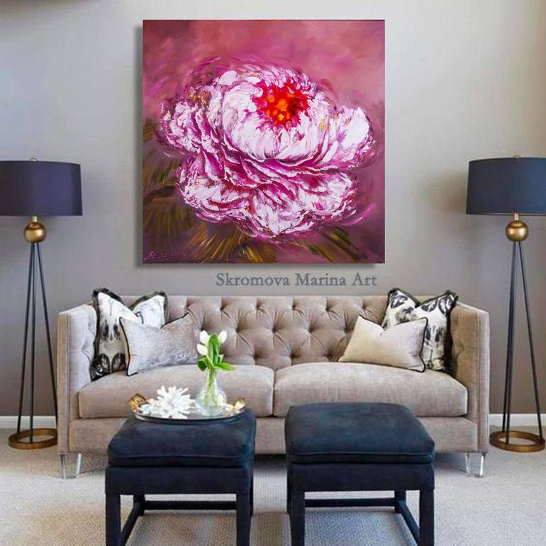 Original Abstract Expressionism Floral Painting by Marina Skromova