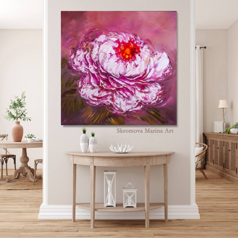Original Abstract Expressionism Floral Painting by Marina Skromova