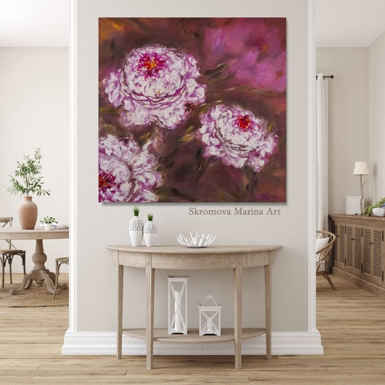 Original Abstract Expressionism Floral Painting by Marina Skromova