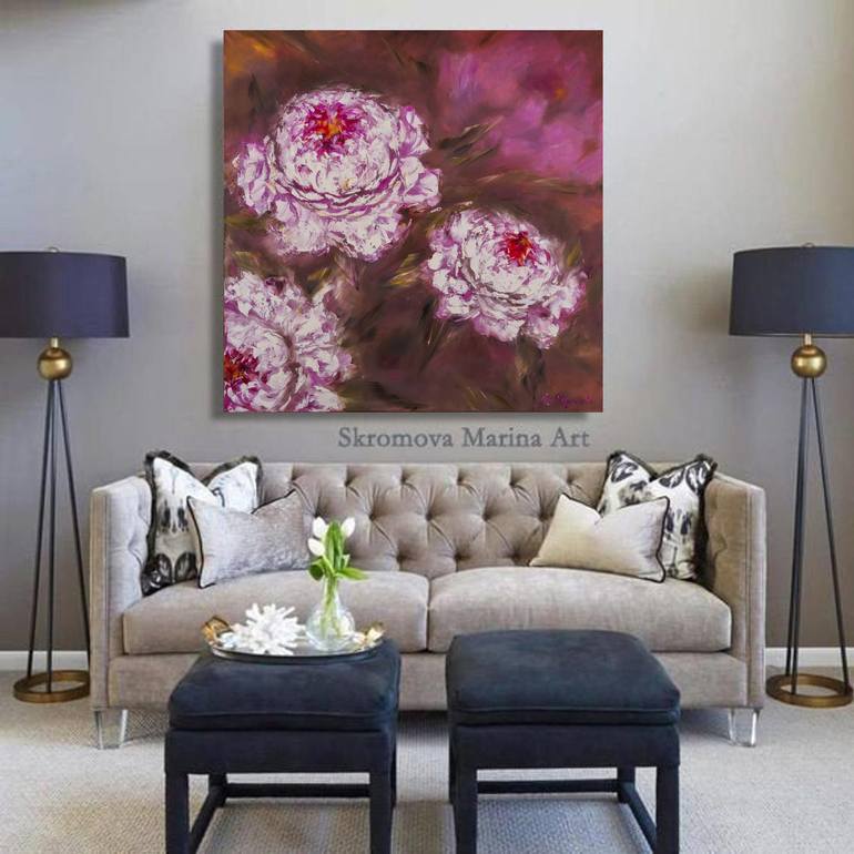 Original Abstract Expressionism Floral Painting by Marina Skromova