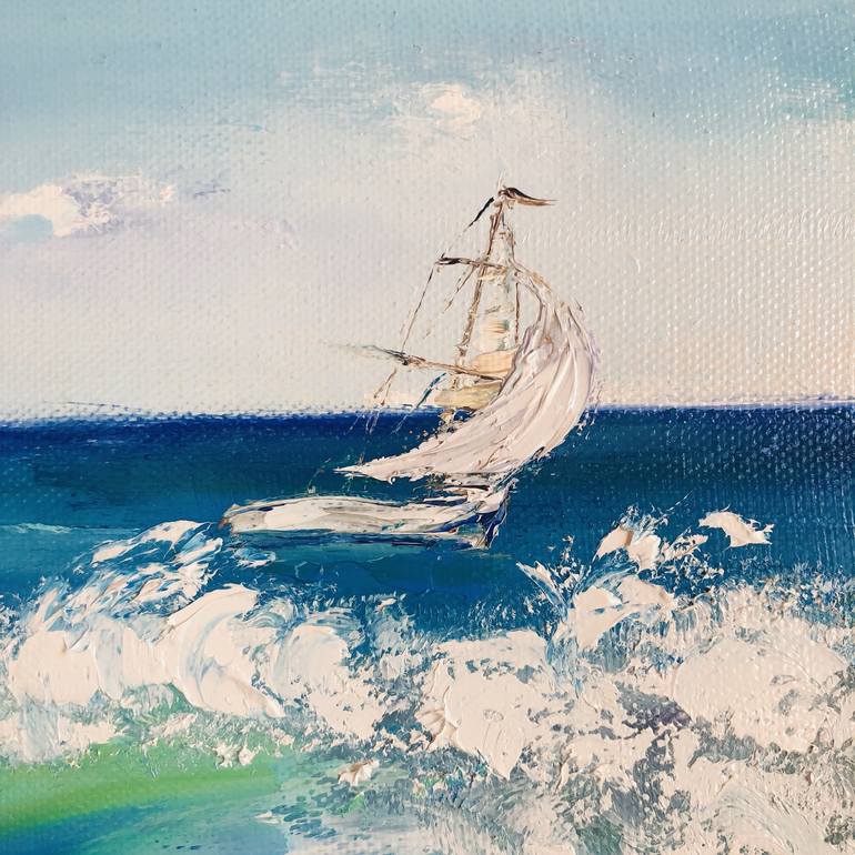 Original Impressionism Seascape Printmaking by Marina Skromova