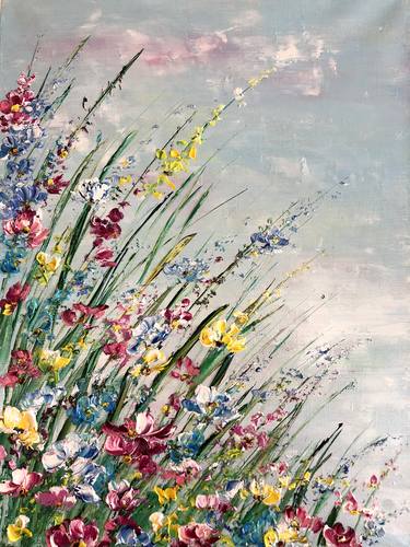 Print of Impressionism Floral Printmaking by Marina Skromova