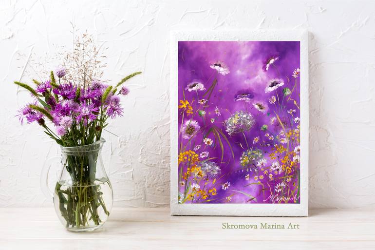 Original Realism Floral Printmaking by Marina Skromova