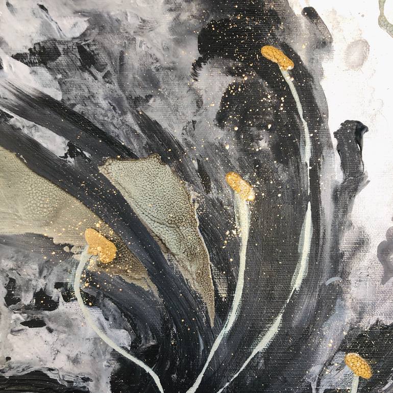 Original Abstract Expressionism Floral Printmaking by Marina Skromova